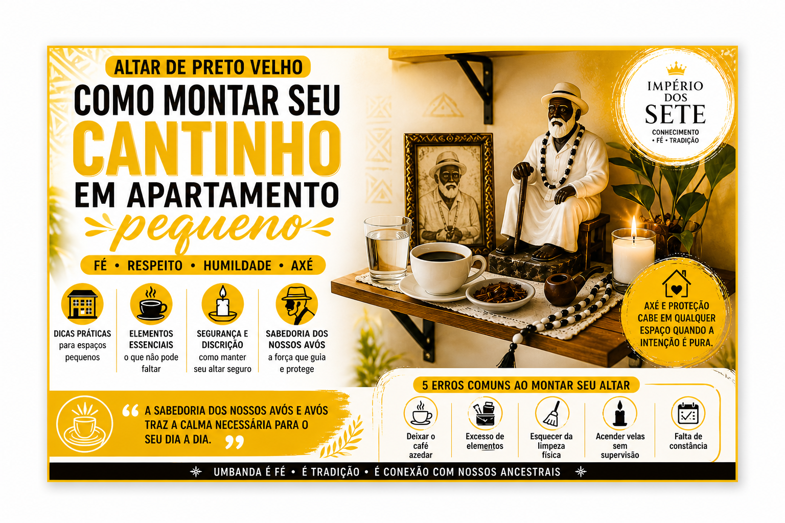 Como montar um altar de Preto Velho em apartamento pequeno: Guia Passo a Passo