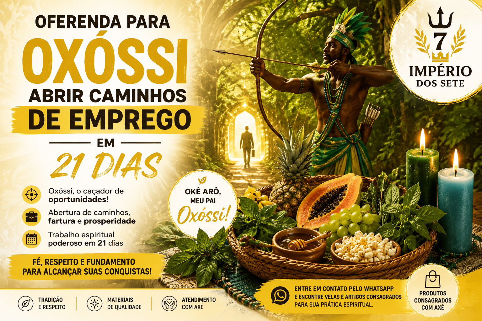 Oferenda para Oxóssi Abrir Caminhos de Emprego em 21 Dias