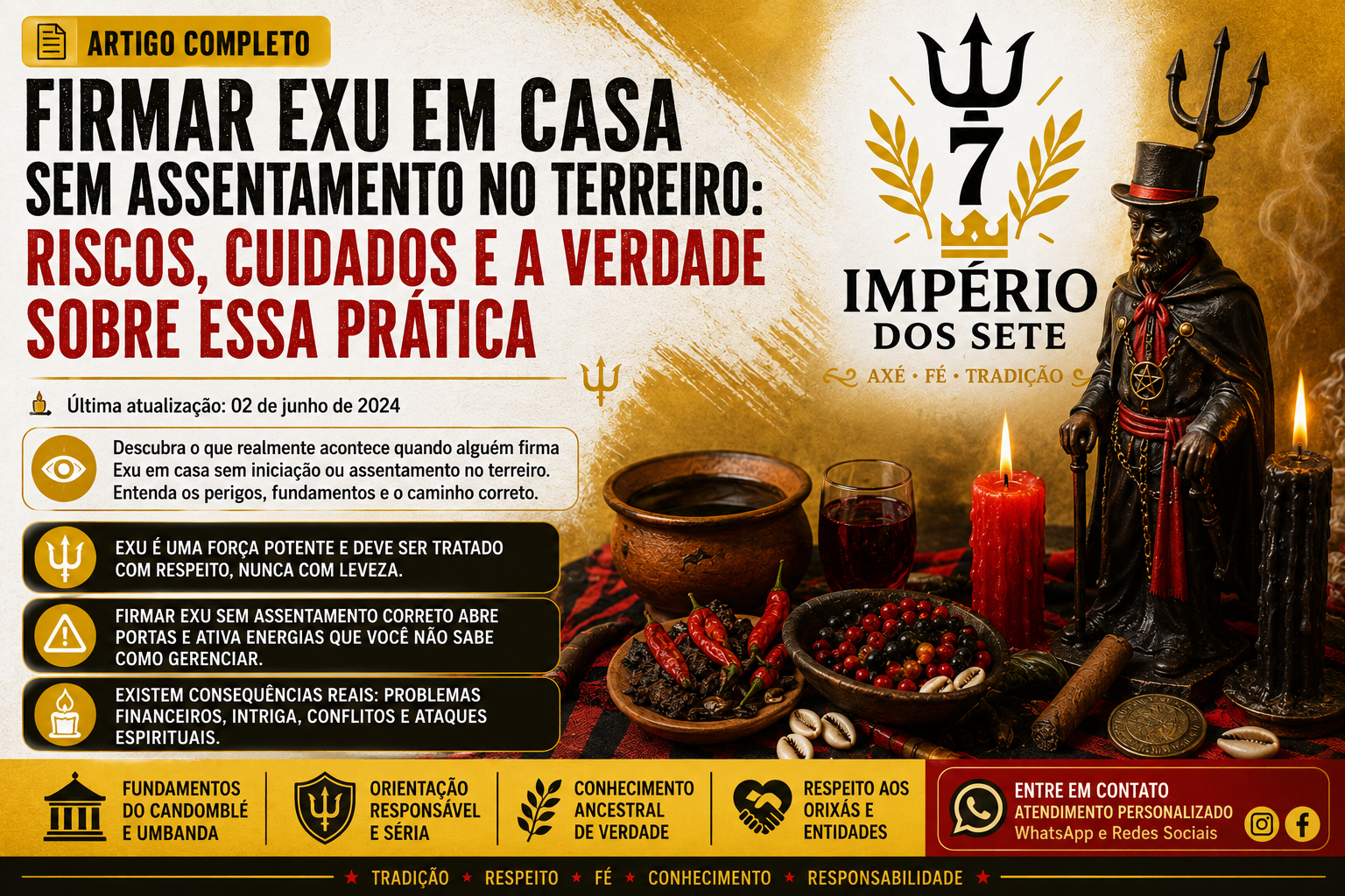 FIRMAR EXU EM CASA SEM ASSENTAMENTO NO TERREIRO:RISCOS, CUIDADOS E A VERDADE SOBRE ESSA PRÁTICA