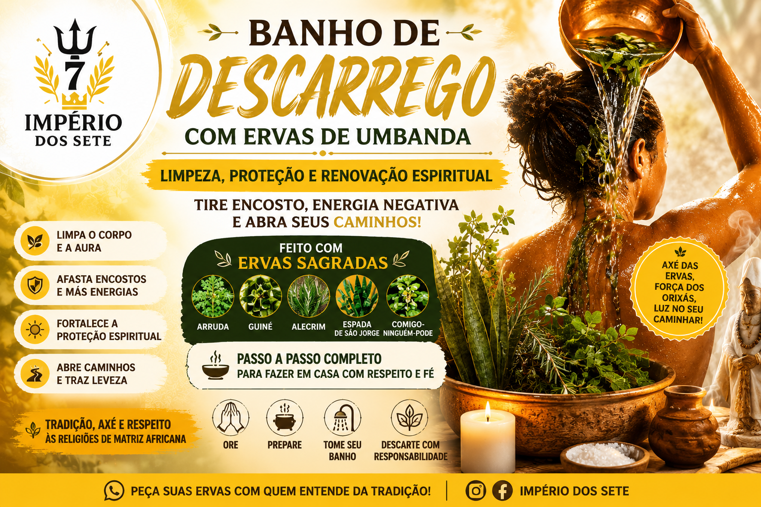 Banho de Descarrego: Como Fazer em Casa com Ervas de Umbanda