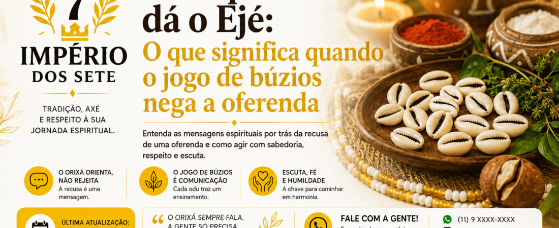 Bori Que Não Dá o Ejé: O Que Significa Quando o Jogo de Búzios Nega a Oferenda