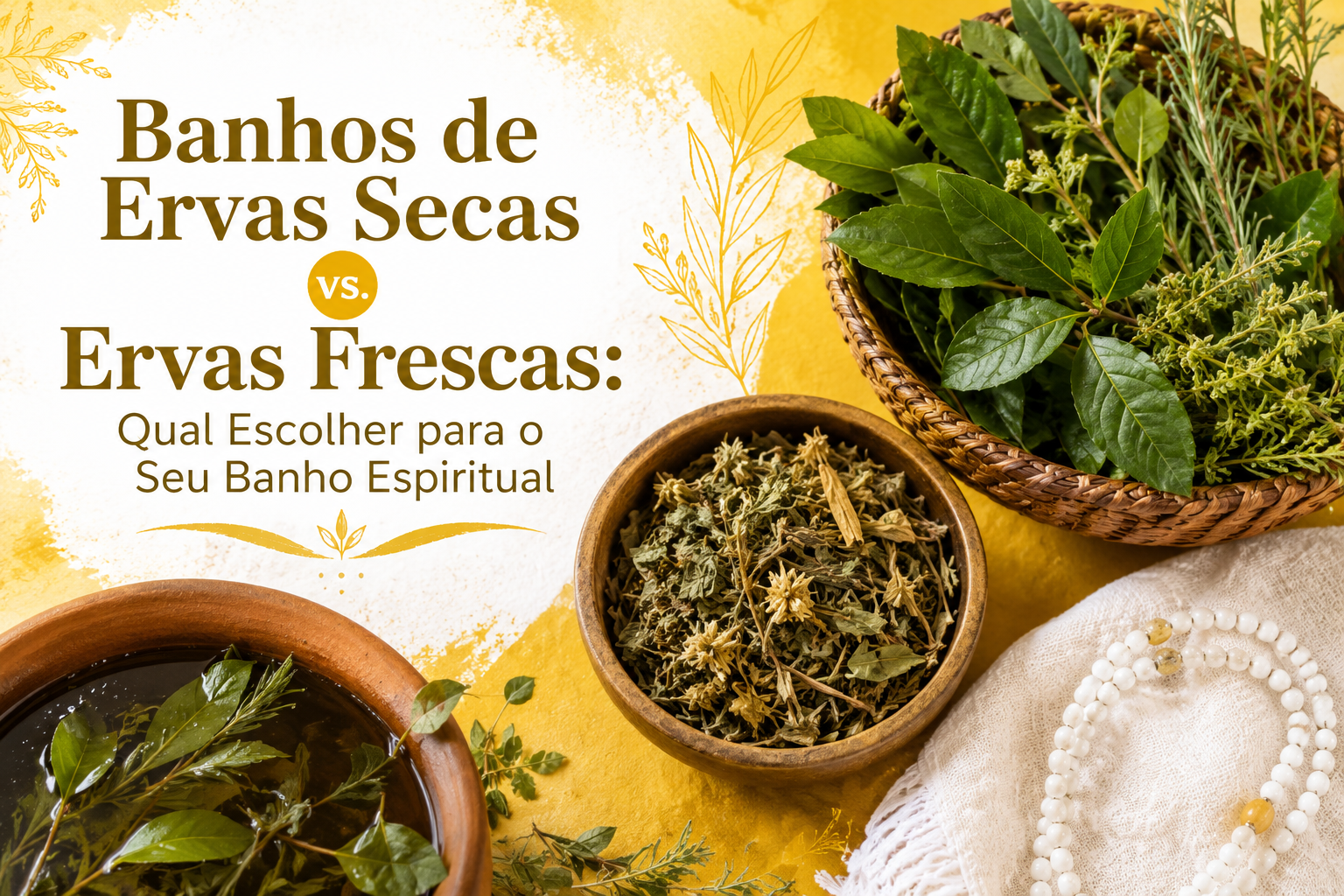 Banhos de Ervas Secas vs. Ervas Frescas: Qual Escolher para o Seu Banho Espiritual