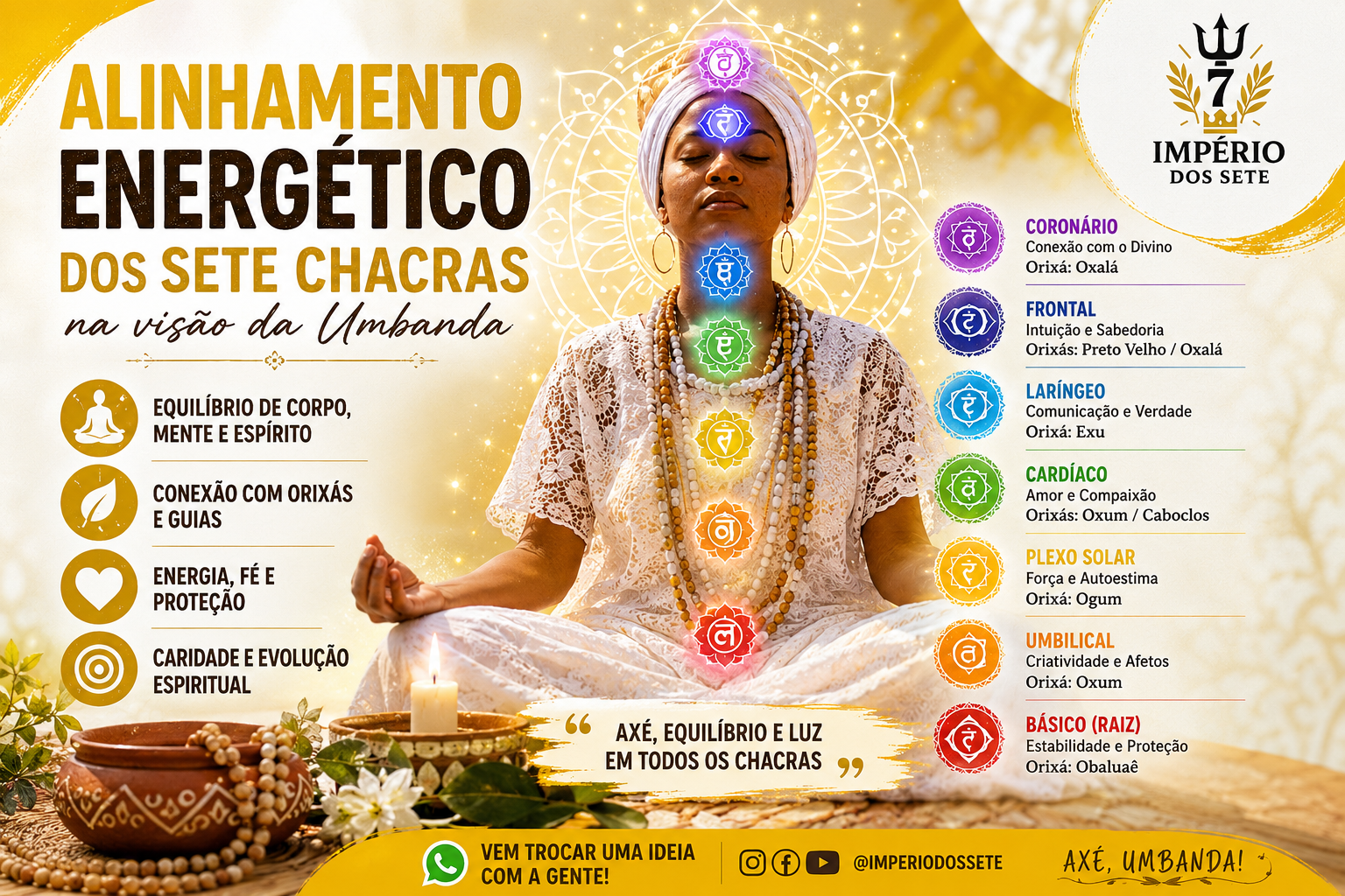 como alinhar os sete chacras de acordo com a umbanda