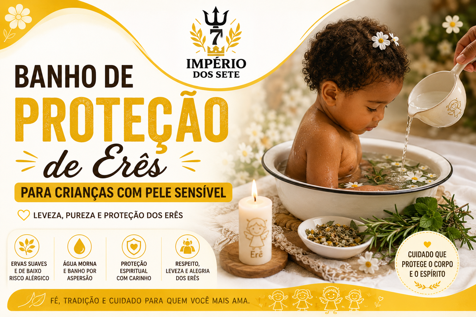 Banho de Proteção de Erês para Crianças com Pele Sensível