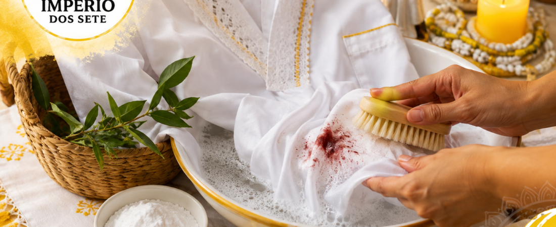 Como remover manchas de sangue nas roupas de trabalho de Umbanda?