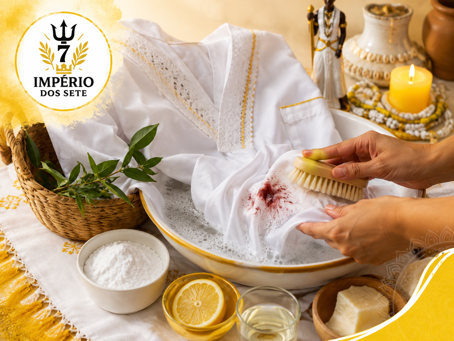 Como remover manchas de sangue nas roupas de trabalho de Umbanda?