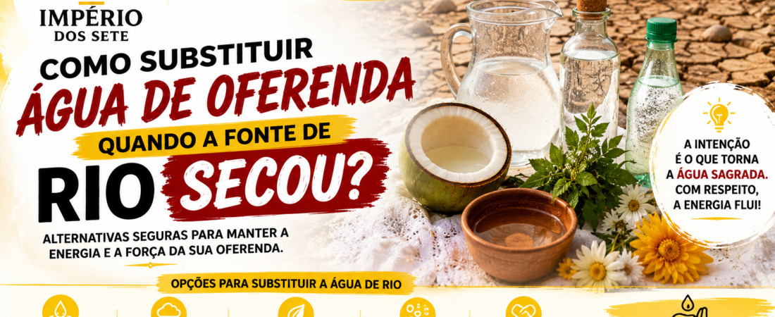 Como substituir água de oferenda quando a fonte natural de rio secou