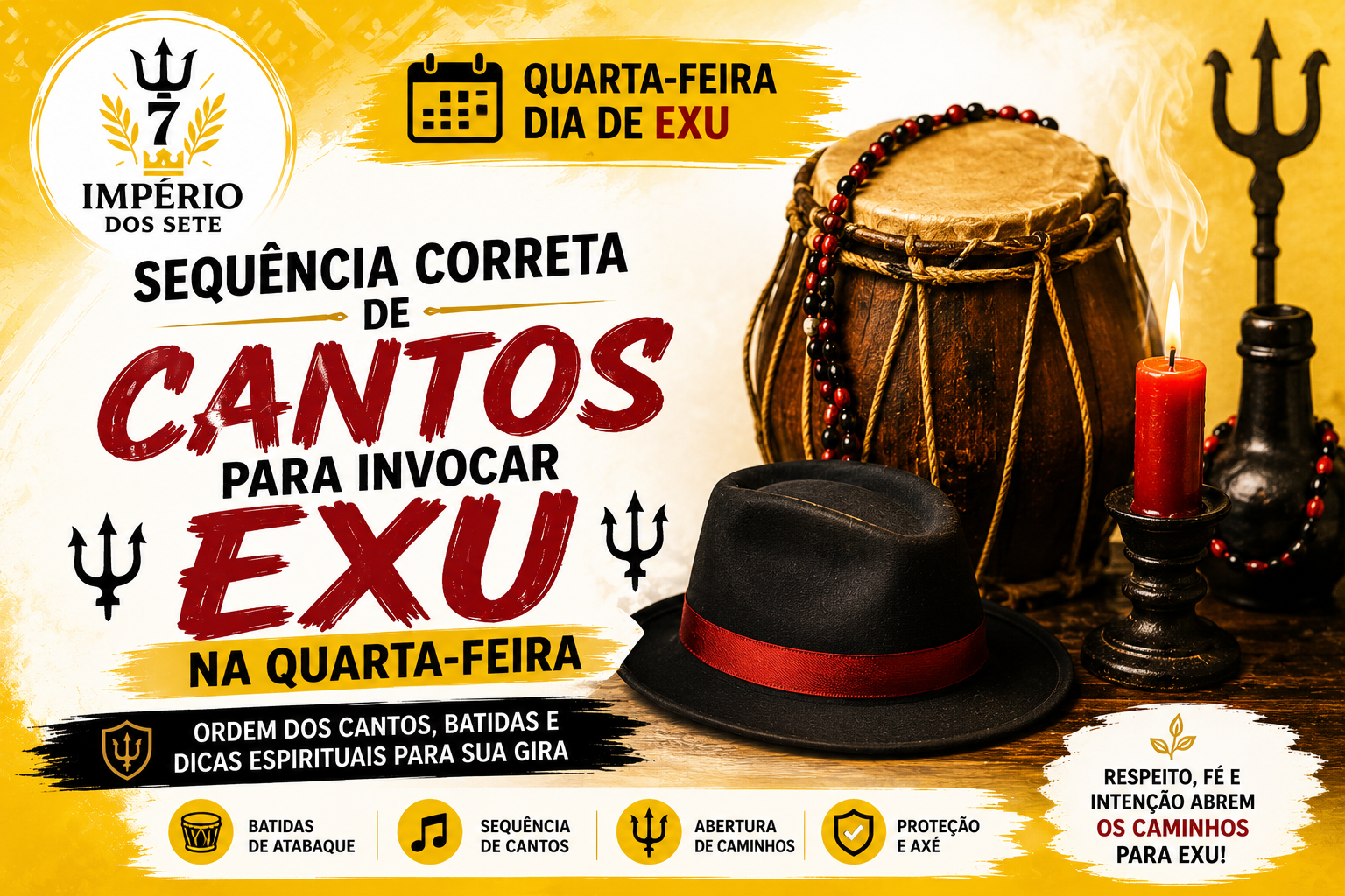 Sequência correta de cantos para invocar Exu na quarta-feira