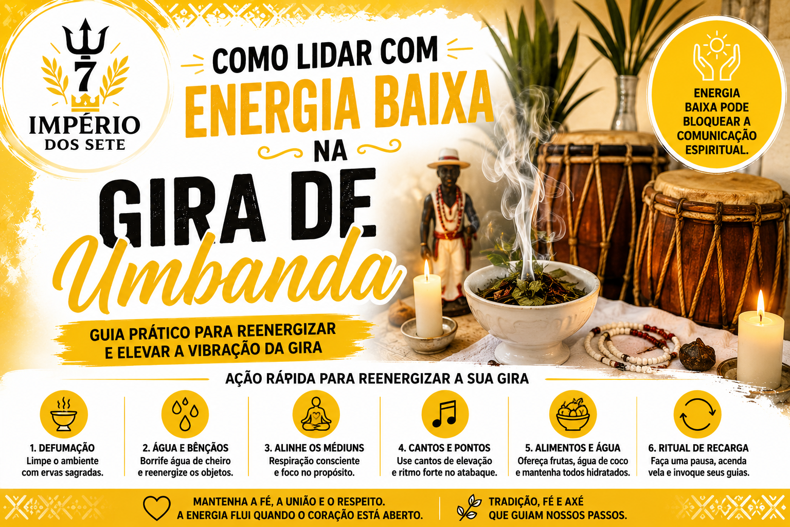 Como lidar com energia baixa na gira de Umbanda – Guia prático