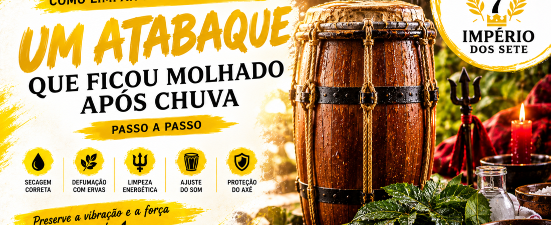Como limpar energeticamente um atabaque molhado após chuva