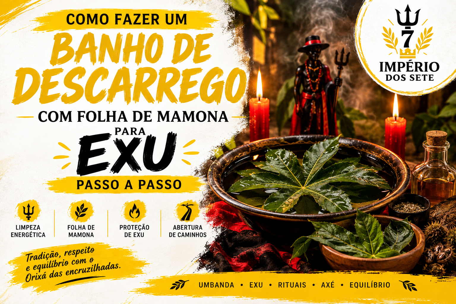 Banho de Descarrego com Folha de Mamona para Exu – Passo a Passo