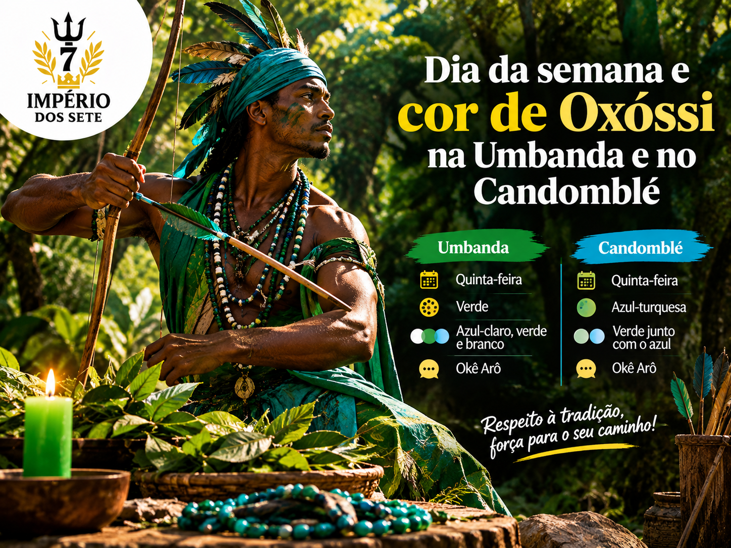 Dia da semana e cor de Oxóssi na Umbanda e no Candomblé
